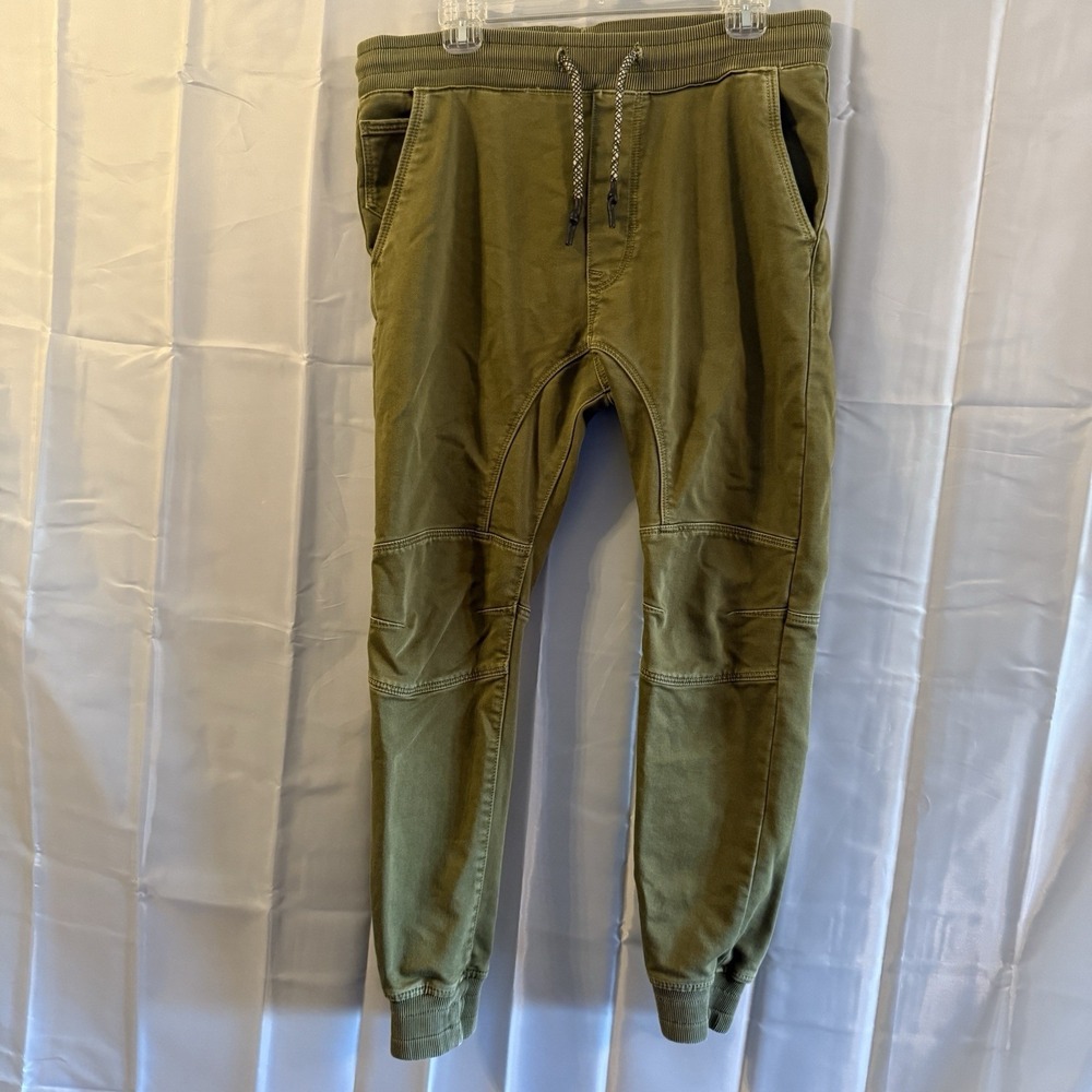 Zaraman Mens L Olive Green Drawstring Jogger Pants